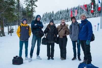 Die Foto-Projektgruppe der Gertrud-Luckner Schule, von links Gabriel Reinwarth, Till Siemer, Anja Hildebrand, Diana Saurer, Linus Kuttruff, Nils Kreuter (es fehlt: Harry Schulz)